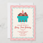 Invitation Panier fraise Berry 1er Anniversaire (Devant)