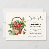 Panier mignon rempli de fraises Anniversaire