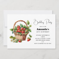 Panier mignon rempli de fraises Anniversaire