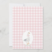 Invitation Panier rose désuet une oie sotte 1er anniversaire (Dos)