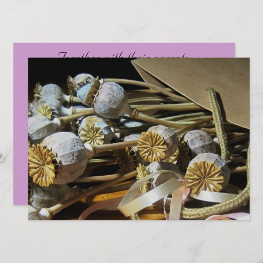 Invitation Paniers à fleurs séchés (Devant / Derrière)