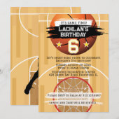 Invitation Paniers de Basketball C'est l'heure du jeu Anniver (Devant / Derrière)