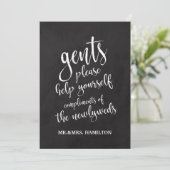 Invitation Paniers de salle de bain pour hommes - Panneau de  (Debout devant)