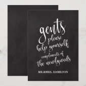 Invitation Paniers de salle de bain pour hommes - Panneau de  (Devant / Derrière)