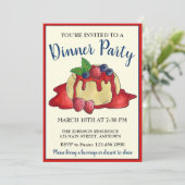 Invitation Panna Cotta Fruit frais Dîner italien (Debout devant)