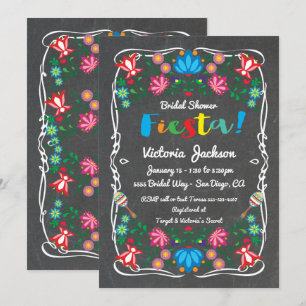 Invitation Panneau à Fête des mariées Fleur Mexicaine Fiesta