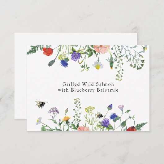 Invitation Panneau alimentaire des abeilles fleurs sauvages e (Devant / Derrière)