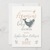Invitation Panneau Aquarius Zodiac baby shower (Devant)