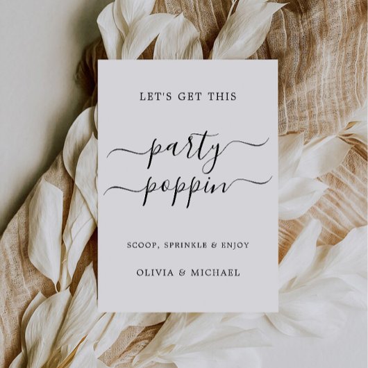 Invitation Panneau barre Popcorn | Mariage moderne imprimable
