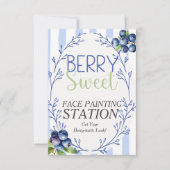 Invitation Panneau Bleu Berry Sweet Face Paint Station (Devant)