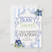 Invitation Panneau Bleu Berry Sweet Face Paint Station (Dos)