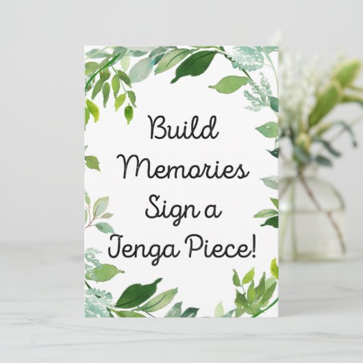 Invitation Panneau botanique vert 5x7" Taille (Debout devant)