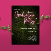 Panneau Boxwood Pink Neon Party Graduation