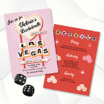 Invitation Panneau cardiaque Las Vegas Bachelorette Weekend<br><div class="desc">Bachelorette Weekend à Las Vegas avec signe en forme de coeur et polices amusantes avec une ambiance rétro mod. Caractéristiques Vegas signe et dés de coeur avec des couleurs funky de rose, rouge, orange et très clair crémeux blanc. Idéal pour un week-end bachelorette ou anniversaire pour une fête à Vegas...</div>