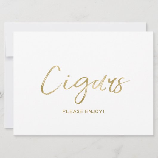 Invitation Panneau "Cigares" de mariage | Doré élégant (Devant)