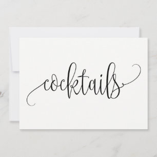 Invitation Panneau Cocktails - Belle calligraphie
