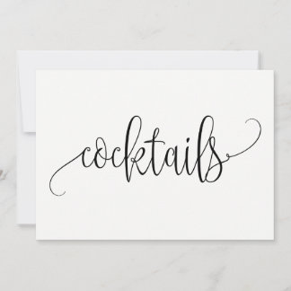 Invitation Panneau Cocktails - Belle calligraphie