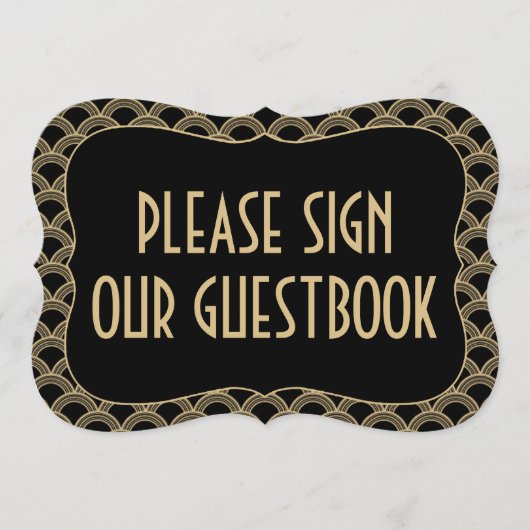 Invitation Panneau d'accueil Mariage Gatsby Black & Gold des (Devant)