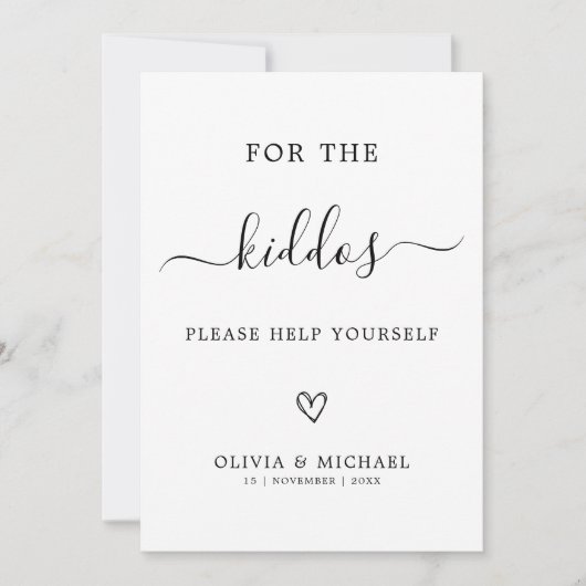 Invitation Panneau d'activité pour enfants de mariage – Pour (Devant)