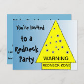 Invitation Panneau d'avertissement de fête de plouc avec coup (Devant / Derrière)