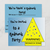 Invitation Panneau d'avertissement de soirée Redneck avec cou (Devant / Derrière)