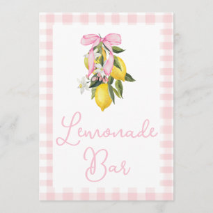 Invitation Panneau de Baby Shower La Dolce Vita Citron Rose