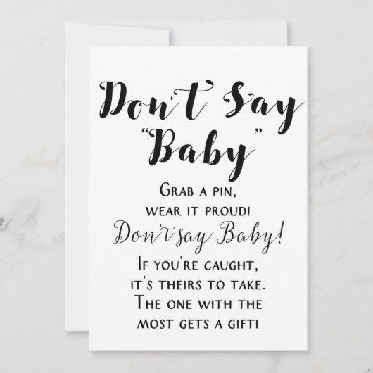 Invitation Panneau de Baby shower rustique blanc 5x7" Taille (Devant)