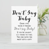 Invitation Panneau de Baby shower rustique blanc 5x7" Taille (Debout devant)