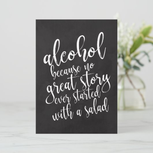 Invitation Panneau de bar à alcool de mariage abordable à la (Debout devant)