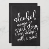 Invitation Panneau de bar à alcool de mariage abordable à la (Devant / Derrière)