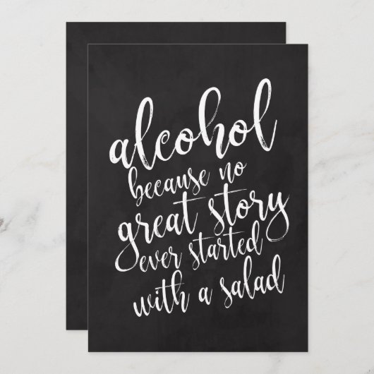 Invitation Panneau de bar à alcool de mariage abordable à la (Devant / Derrière)