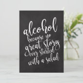 Invitation Panneau de bar à alcool de mariage abordable table (Debout devant)