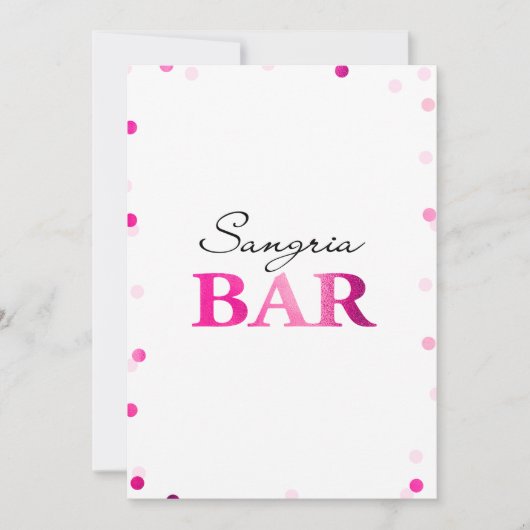 Invitation Panneau de bar à sangria pour douche de mariée | C (Devant)