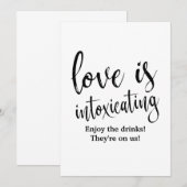 Invitation Panneau de bar de mariage abordable "L'amour est e (Devant / Derrière)