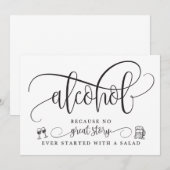 Invitation Panneau de bar de mariage avec alcool (Devant / Derrière)