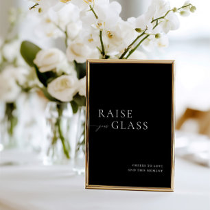 Invitation Panneau de bar de mariage minimaliste noir et blan