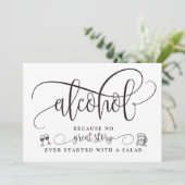 Invitation Panneau de bar de mariage pour les boissons alcool (Debout devant)