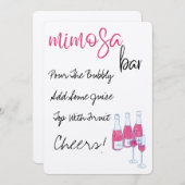 Invitation Panneau de bar Mimosa dessiné à la main (Devant / Derrière)