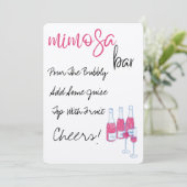 Invitation Panneau de bar Mimosa dessiné à la main (Debout devant)