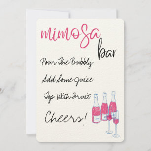 Invitation Panneau de bar Mimosa dessiné à la main