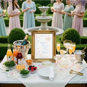 Invitation Panneau de bar Mimosa Floral Régence