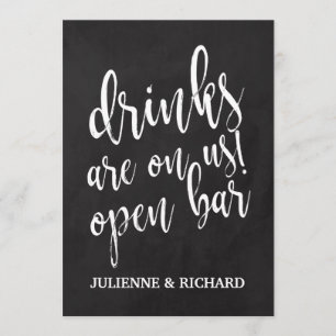 Invitation Panneau de bar ouvert de mariage à tableau noir ab