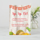 Invitation Panneau de bar pour Margarita rustique | Fiançaill (Debout devant)