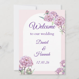 Invitation Panneau de bienvenue de mariage floral élégant