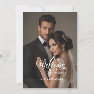 Invitation Panneau de bienvenue de mariage formel photo de co
