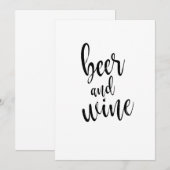 Invitation Panneau de bière et de vin noir et blanc abordable (Devant / Derrière)