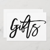 Invitation Panneau de cadeaux de mariage chic écrit à la main (Devant / Derrière)