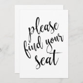 Invitation Panneau de calligraphie abordable 'Trouvez votre s (Devant / Derrière)