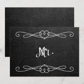 Invitation Panneau de chaise de mariage de style tableau noir (Devant / Derrière)