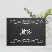 Invitation Panneau de chaise de mariage "Mme" de style tablea (Debout devant)